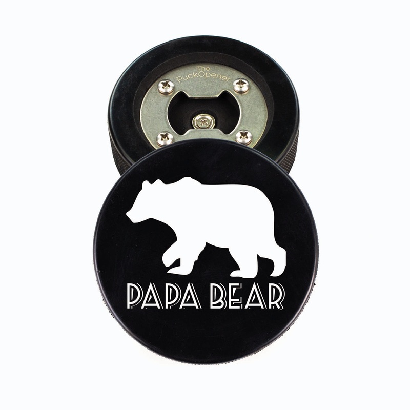 Hockey Puck Bottle Opener, Papa Bear