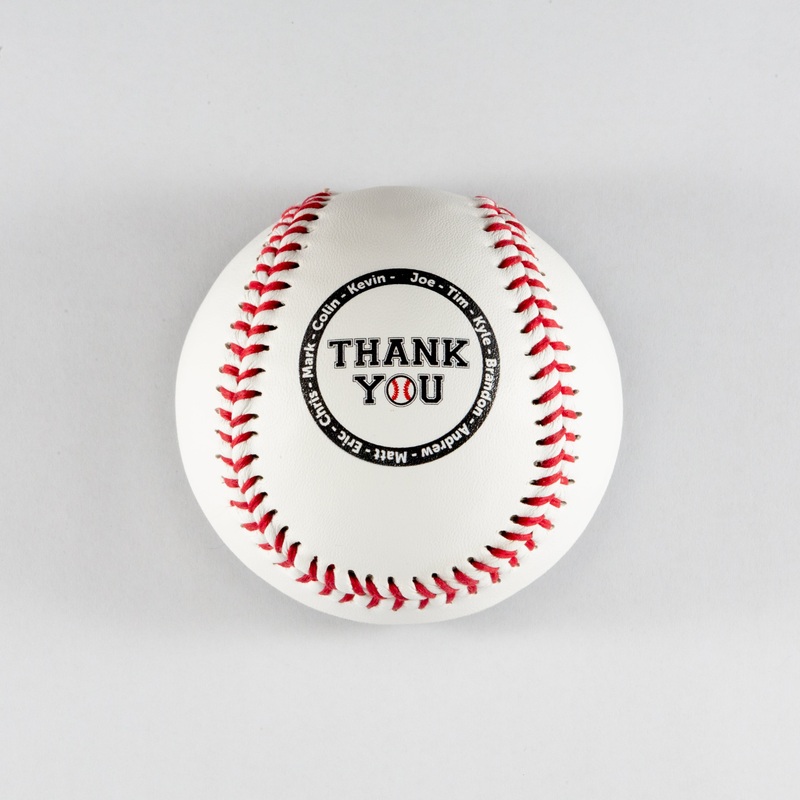 Thank You Circled with Player Names, Printed Baseball