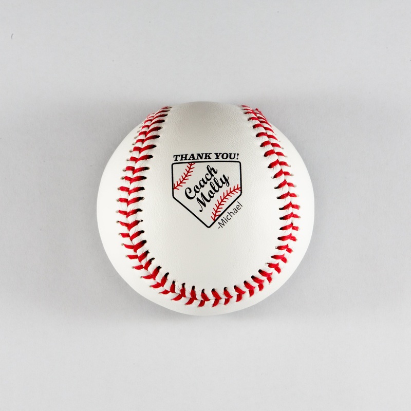 Home Plate Coach Thank You Message, Printed Baseball