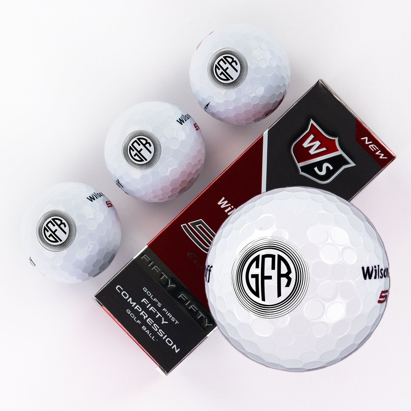Monogram Outline Circle, Printed Golf Balls
