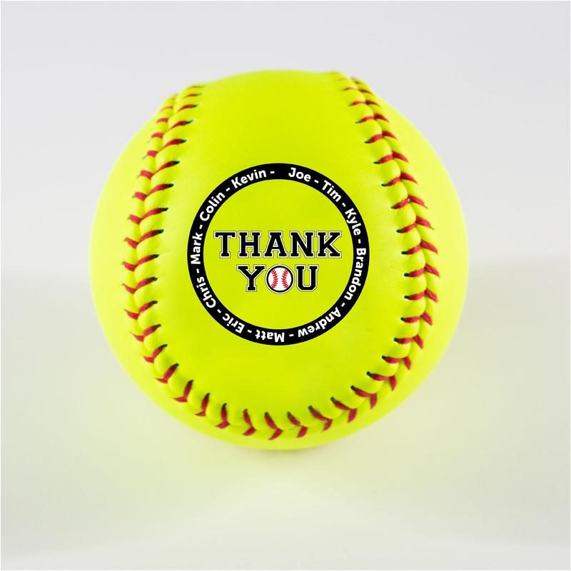 Thank You with Player Names, Printed Softball