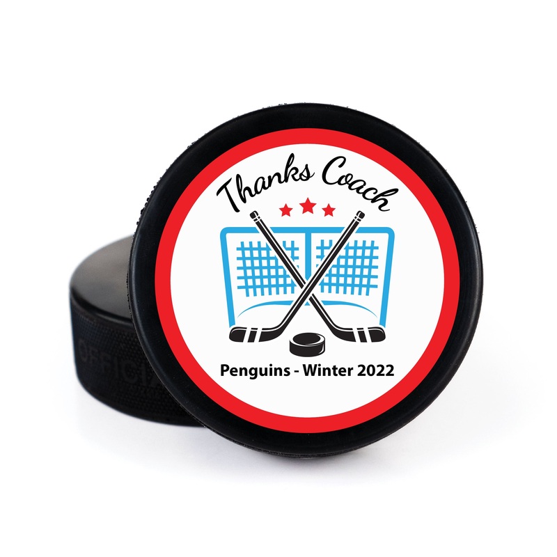 Thanks Coach Personalization, Printed Pucks