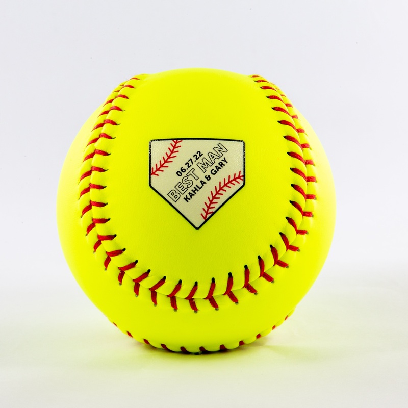 Baseball Homeplate Couple Names & Wedding Party Role, Printed Softball