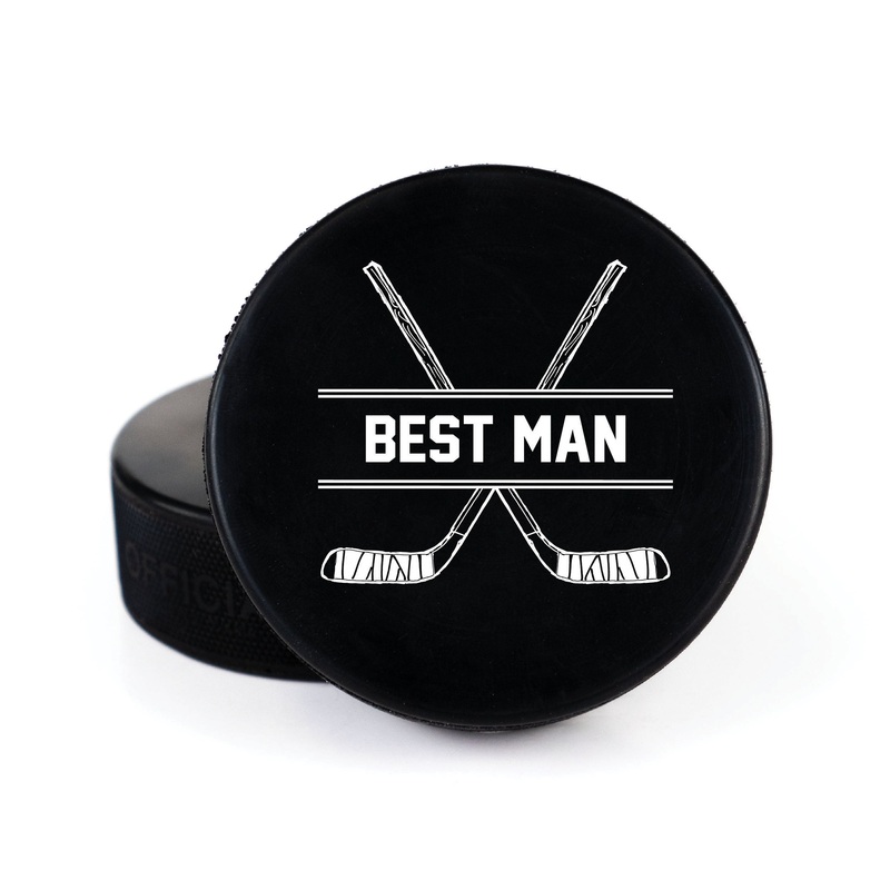 Best Man, Printed Hockey Puck