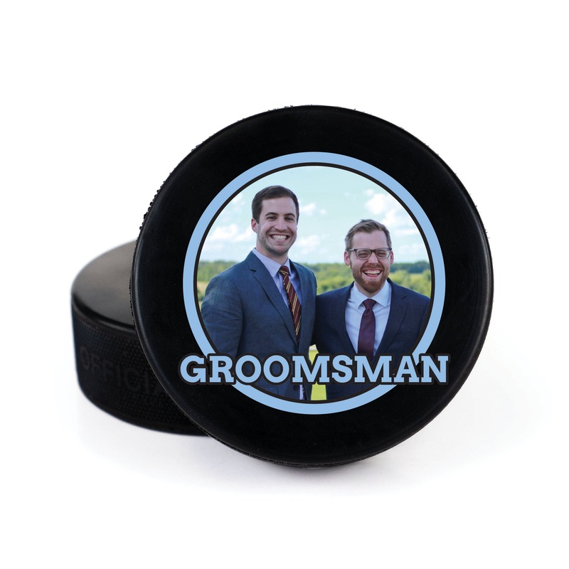 Circle Wedding Photo, Printed Hockey Puck