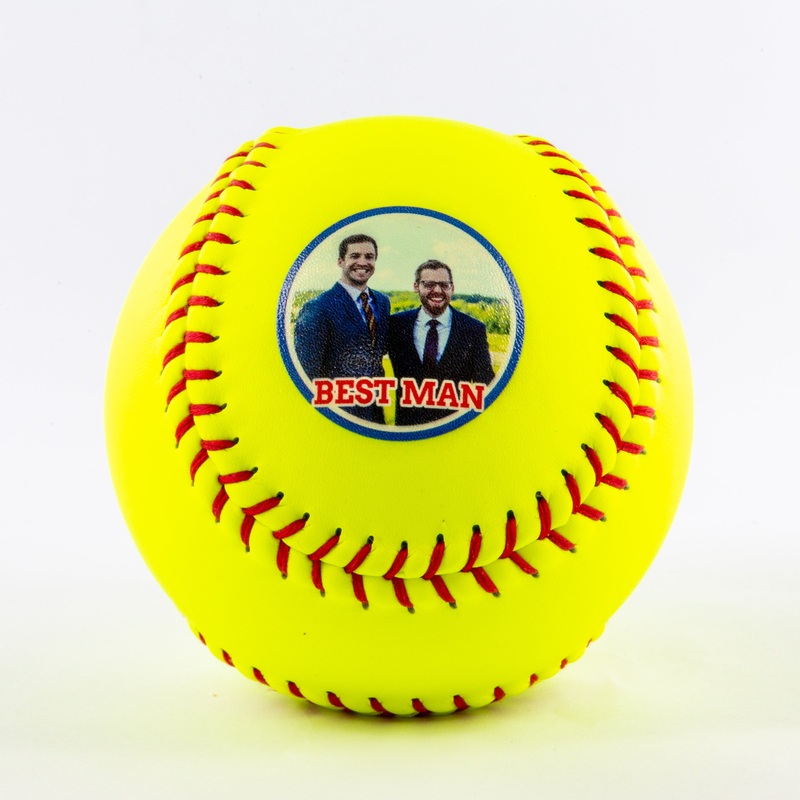 Circle Wedding Photo, Printed Softball