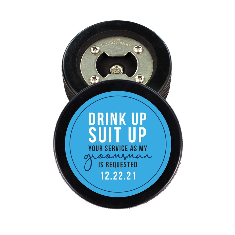 Drink Up Suit Up, Hockey Puck Bottle Opener