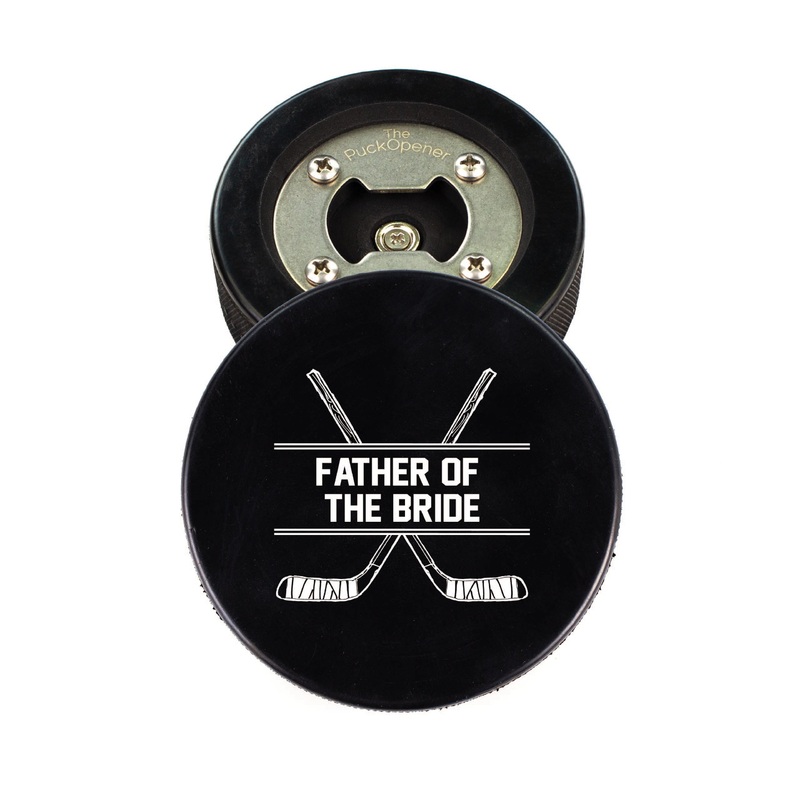 Father of the Bride Hockey Sticks, Hockey Puck Bottle Opener