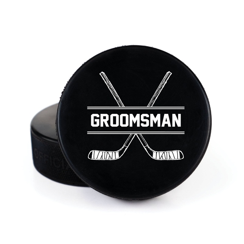 Groomsman, Printed Hockey Puck