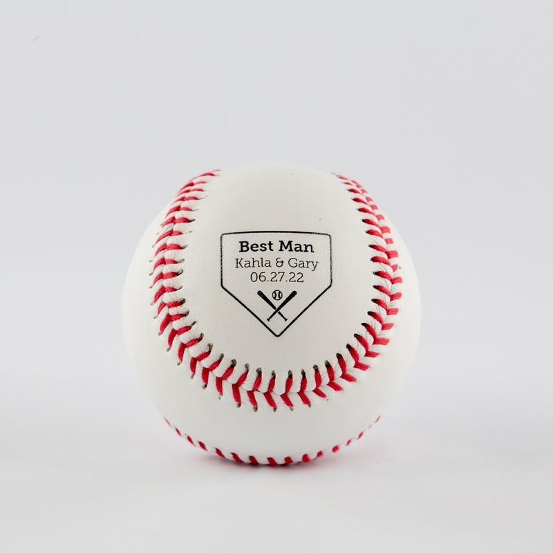 Homeplate Couple Names & Wedding Party Role, Printed Baseball