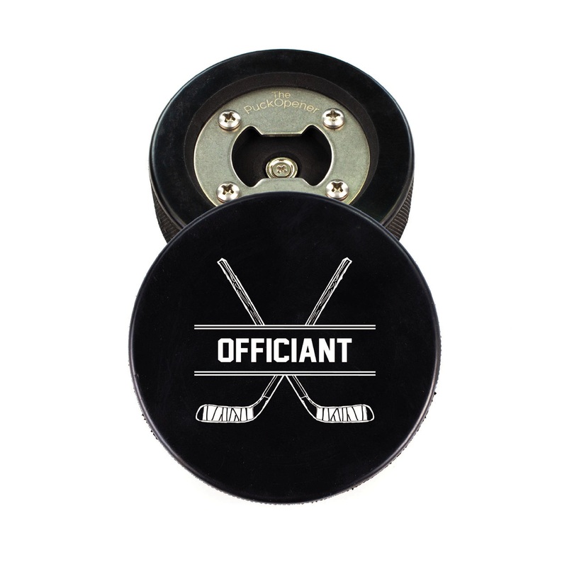 Officiant Hockey Sticks, Hockey Puck Bottle Opener