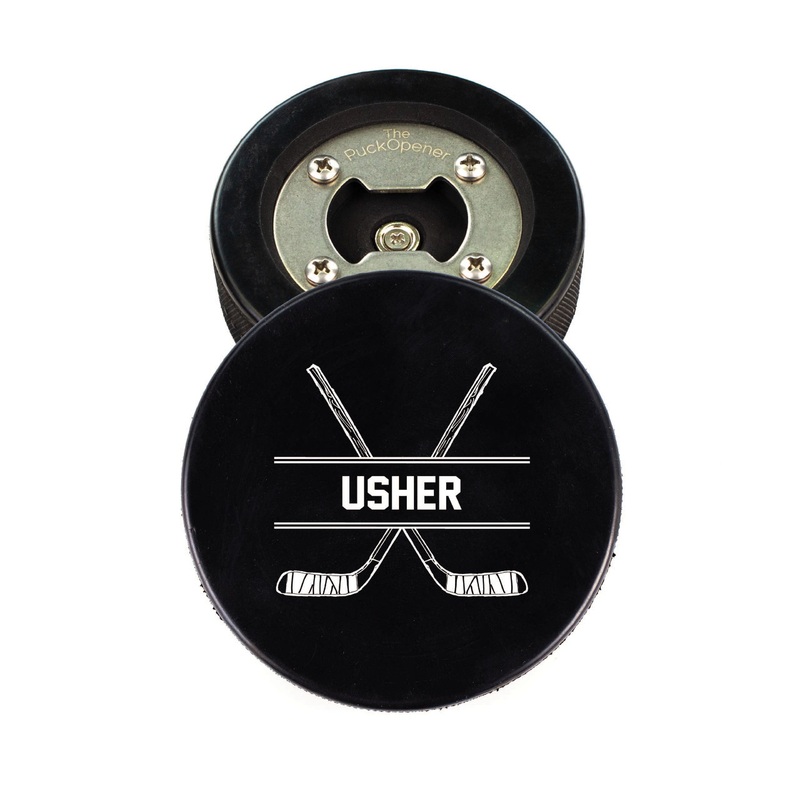 Usher Hockey Sticks, Hockey Puck Bottle Opener