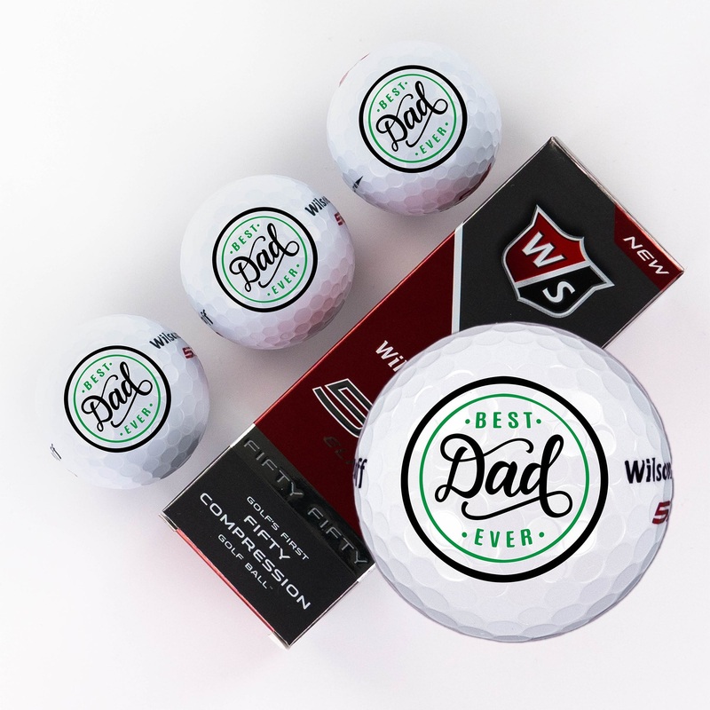 Circle Best Dad Ever, Printed Golf Balls