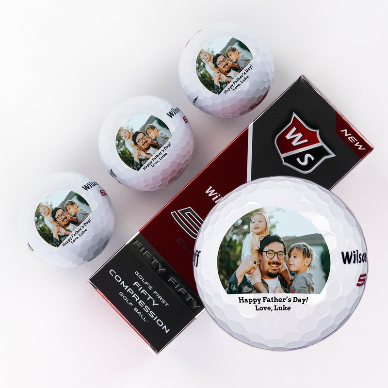 Father Half Circle Photo with Message, Printed Golf Balls