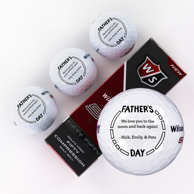 Father’s Day Geometric Message, Printed Golf Balls