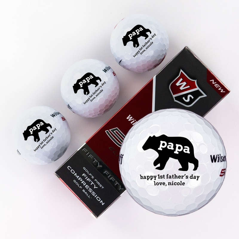 Papa Bear Personalization, Printed Golf Balls