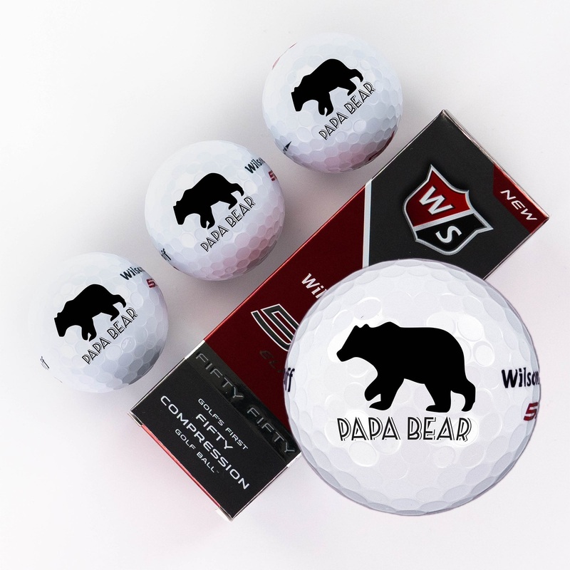Papa Bear, Printed Golf Balls|Sleeve of 3|Box of Dozen
