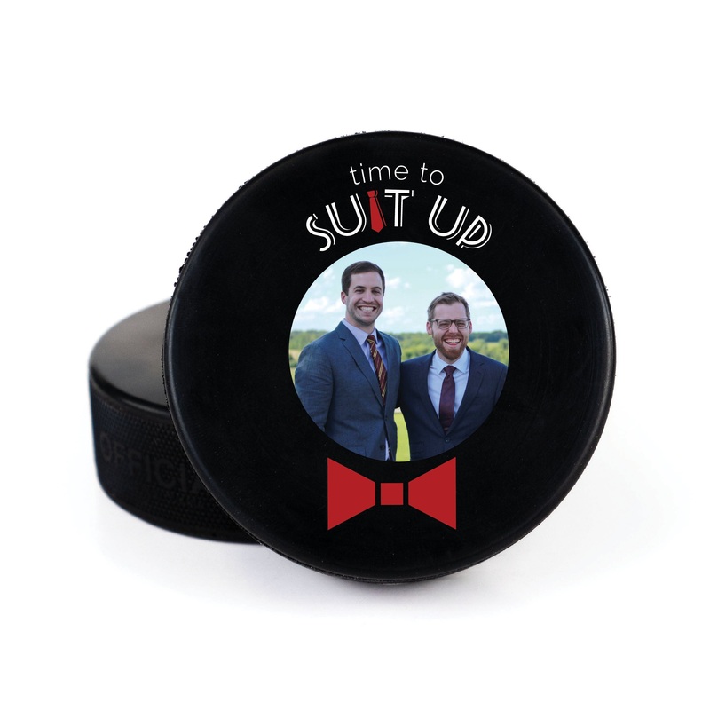 Suit Up Photo, Printed Hockey Puck