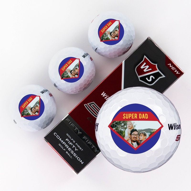 Super Dad Photo, Printed Golf Balls