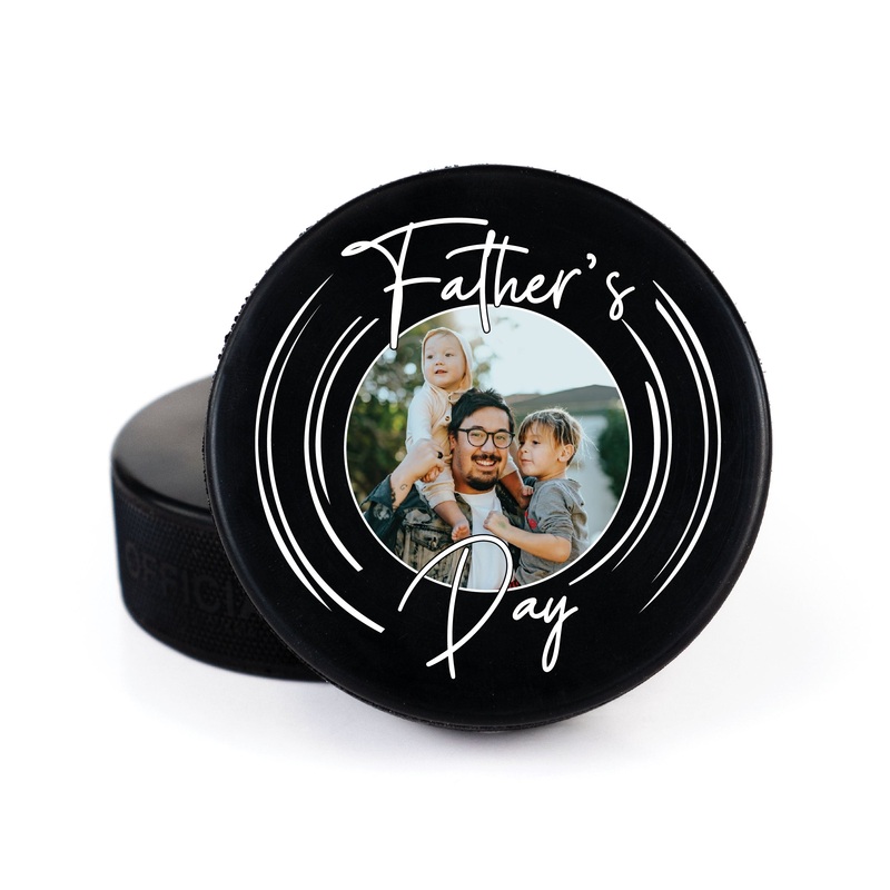 Father’s Day Line Photo, Printed Hockey Puck