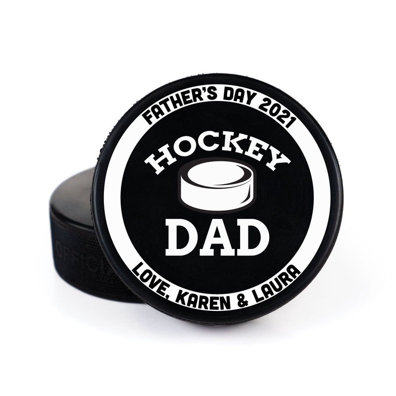 Hockey Dad Personalization, Printed Hockey Puck