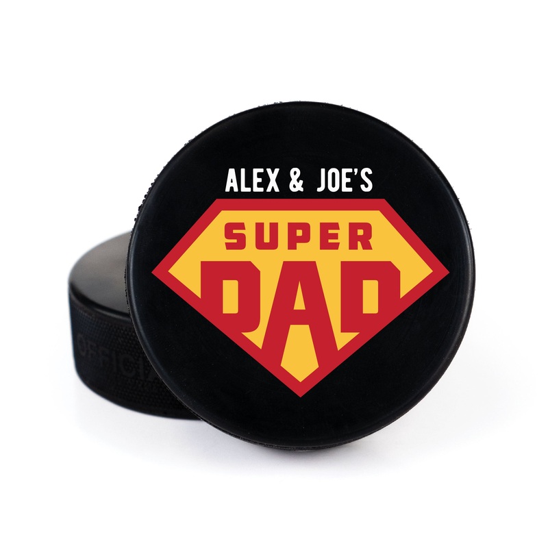 Super Dad Personalization, Printed Hockey Puck