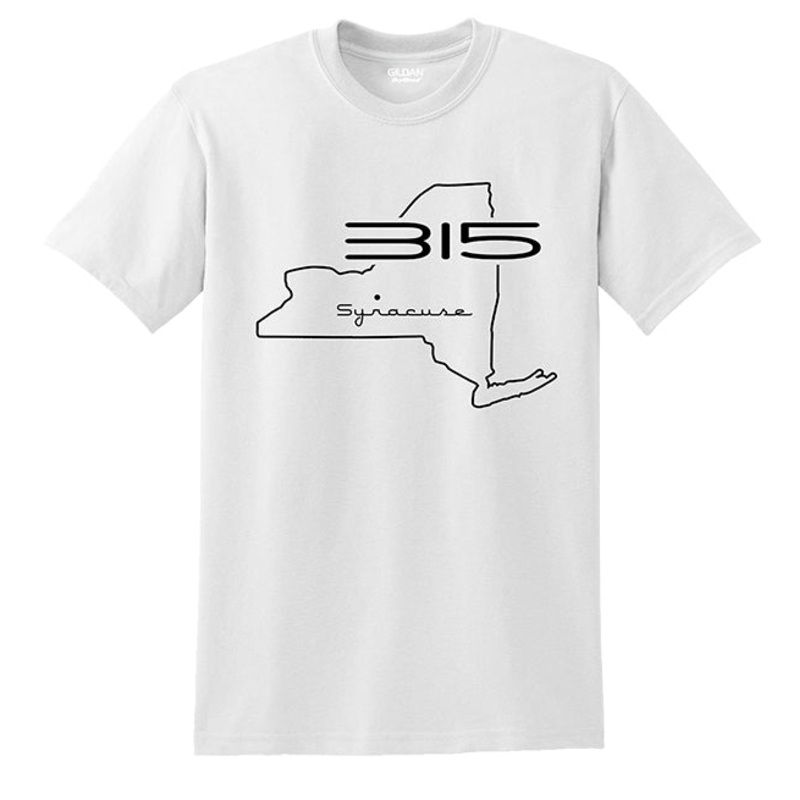 315 Syracuse Map Tee ver. 2|Youth S|Youth M|Youth L|Youth XL|S|M|L|XL|2XL|3XL|Black|White|Gray|Red|Blue