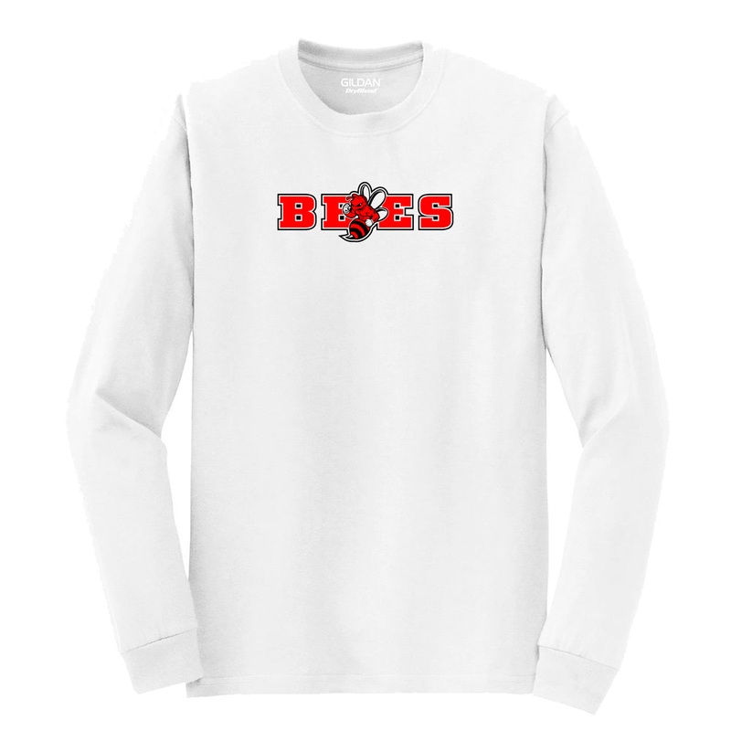 Bees Front Logo Long-Sleeve|Youth S|Youth M|Youth L|Youth XL|S|M|L|XL|2XL|3XL|White|Gray