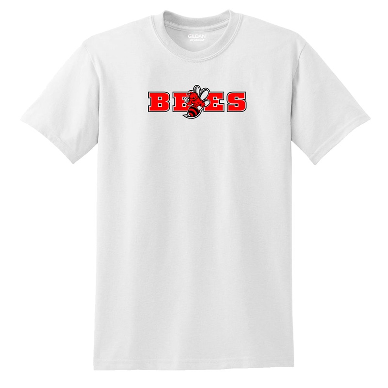 Bees Front Logo T-Shirt|Youth S|Youth M|Youth L|Youth XL|S|M|L|XL|2XL|3XL|White|Gray