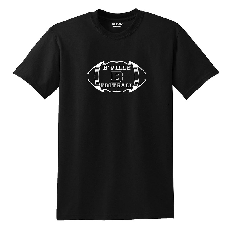 B’ville Football T-shirts|Youth S|Youth M|Youth L|Youth XL|S|M|L|XL|2XL|3XL|Black|White|Gray|Red