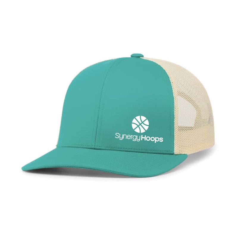 Synergy Hoops Trucker Hat|Black/White|Teal/Beige
