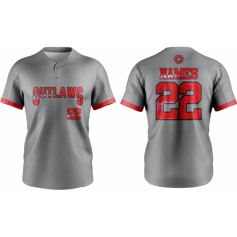 Baseball Two Button Jersey 02  Customizable Name & Number | Breathable & Comfortable Sportswear