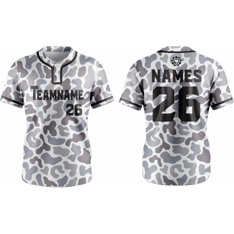 Baseball Two Button Jersey 04  Customizable Name & Number | Breathable & Comfortable Sportswear