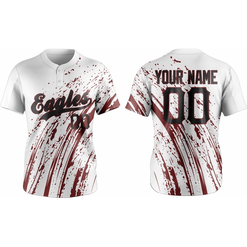 Baseball Two Button Jersey 05  Customizable Name & Number | Breathable & Comfortable Sportswear