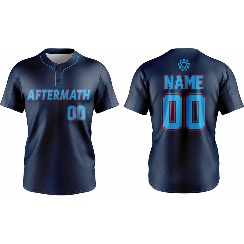 Baseball Two Button Jersey 08  Customizable Name & Number | Breathable & Comfortable Sportswear