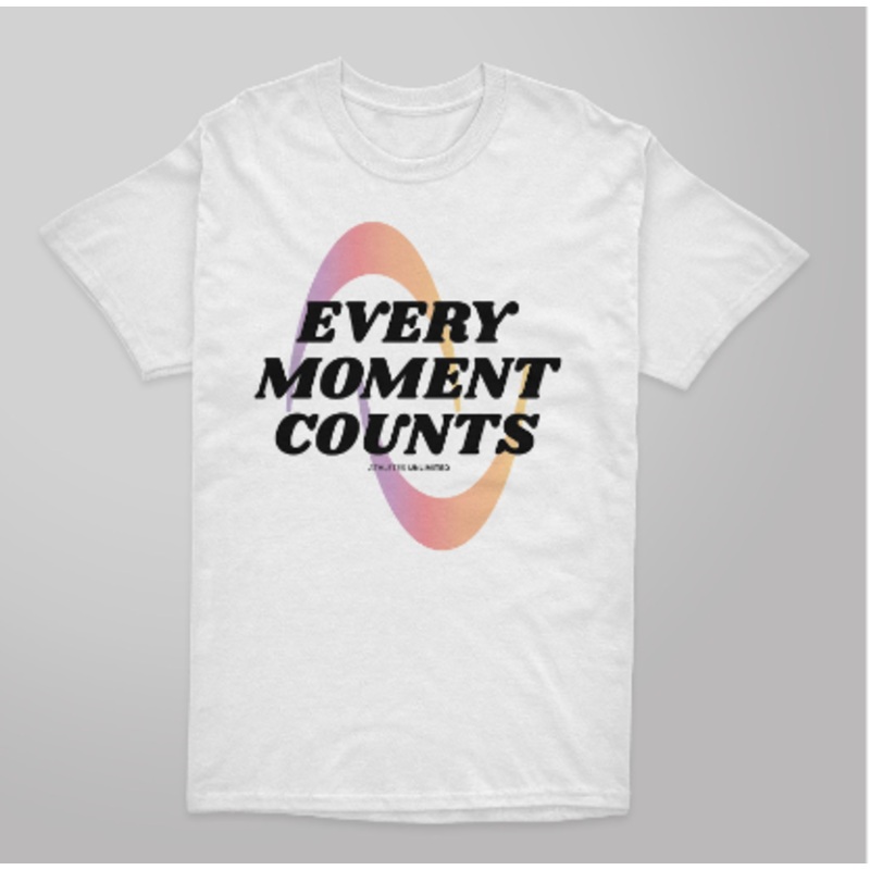 Every Moment Counts White Tee|Small|Medium|Large|X-Large|XX-Large|3X