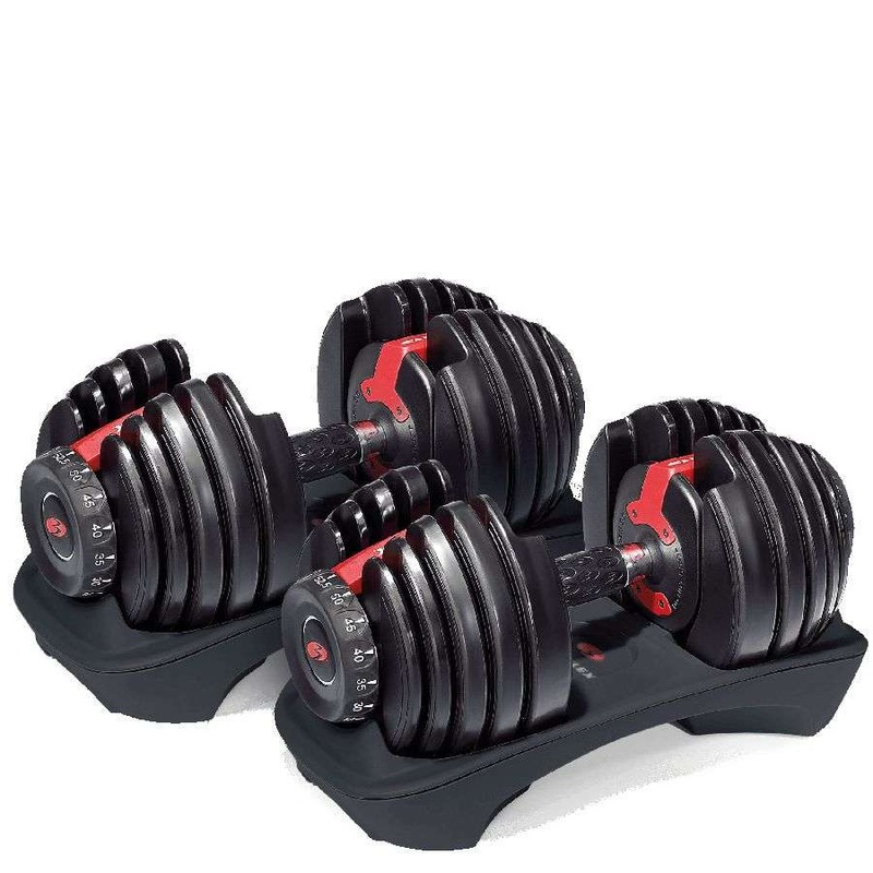 552 SelectTech Adjustable Dumbbells- Pair (5-52LBS)