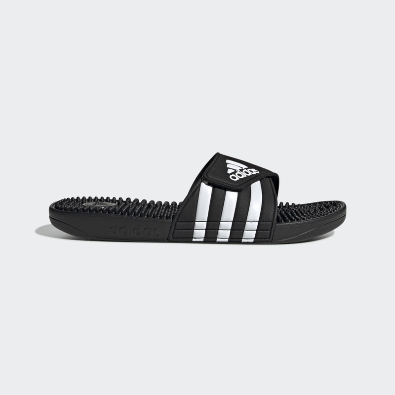 Adidas Adiassage Slides|CORE BLACK/CLOUD WHITE|CORE BLACK/METALLIC GOLD|4|5|6|7|8|9|10|11|12|13