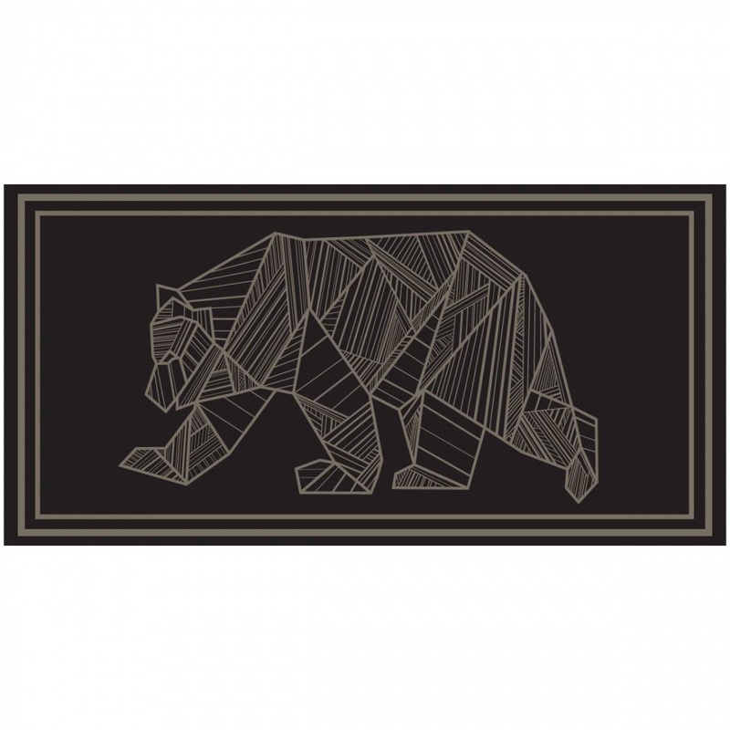 Bear Outdoor Mat – 18 x 9|BLACK/KHAKI|BLACK/GREY