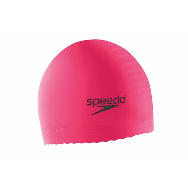 Junior Solid Latex Swim Cap|HOT PINK|WHITE