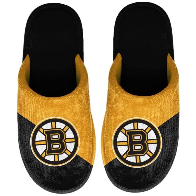 NHL Big Logo Youth Slippers|BOSTON BRUINS|CALGARY FLAMES|EDMONTON OILERS|PITTSBURGH PENGUINS|TORONTO MAPLE LEAFS|VEGAS GOLDEN KNIGHTS|VANCOUVER CANUCKS|WINNIPEG JETS|S|M|L|XL
